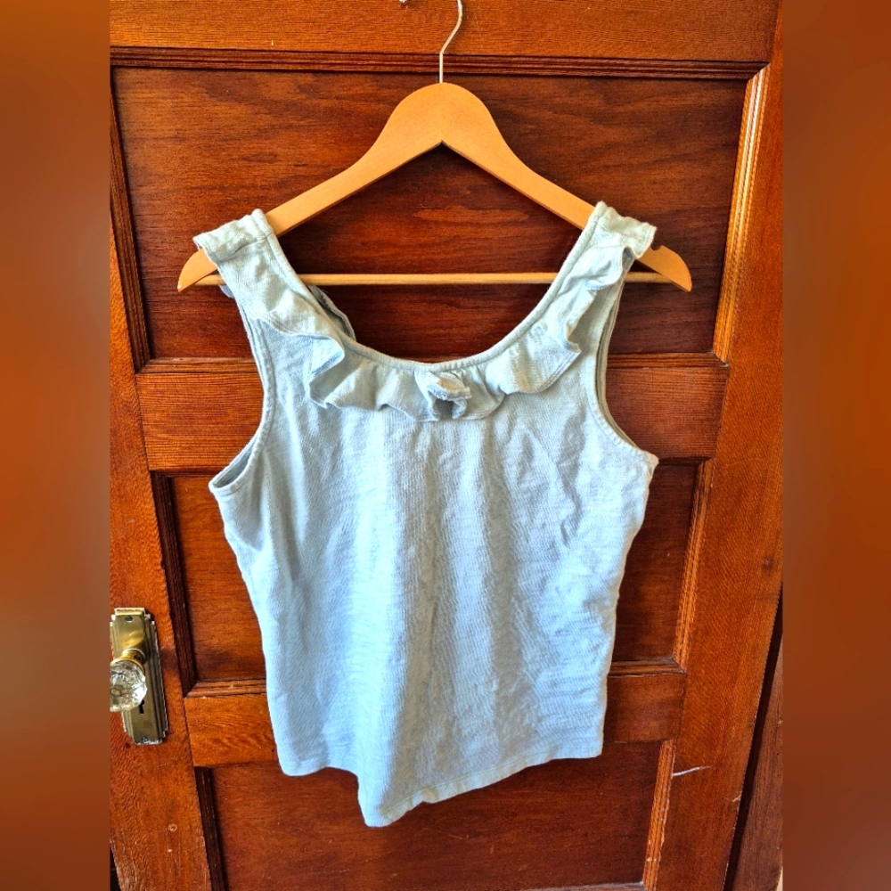 100% Cotton Ruffle Tank Top By Gap Sixe Medium